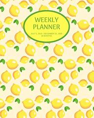 Weekly Planner: Lemons; 18 months; July 1, 2019 - December 31, 2020; 8" x 10"